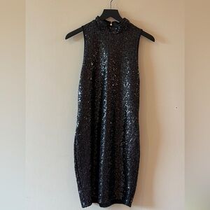 Kensie Black Sequin Mini Dress